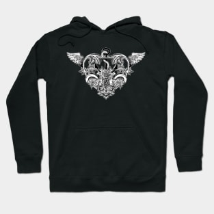 Gothic Love Black and White Hoodie